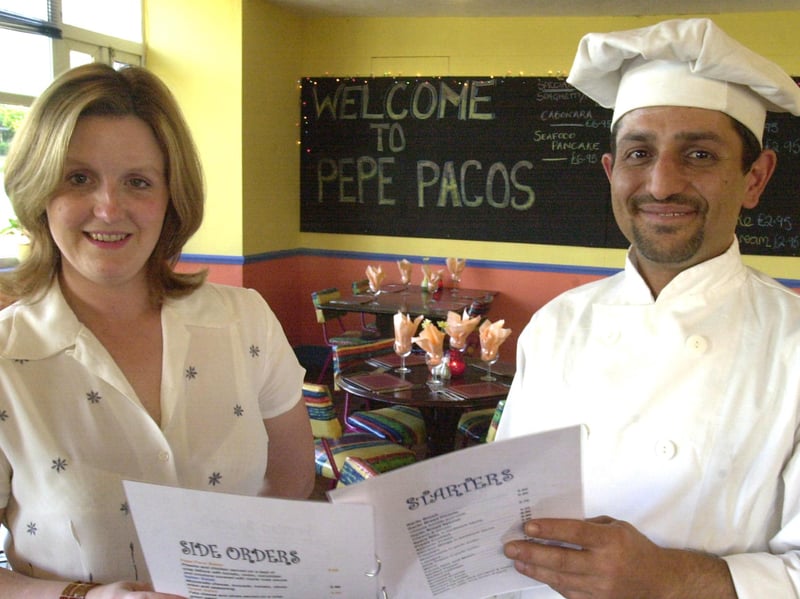Persian restaurateur Siamak Mirosseini and his wife Anthea at their restaurant Pepe Pacos, on London Road, in June 2002