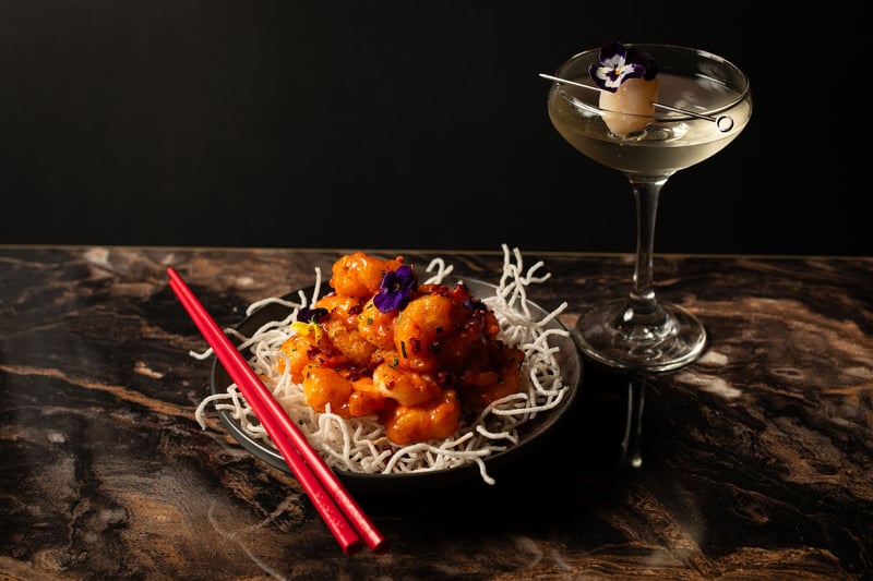 Zhima Dynamite Shrimp with signature cocktails