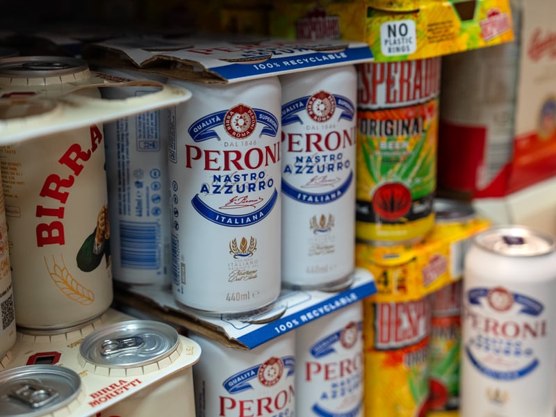 The minimum unit price for four 440ml cans of beer at 5% ABV will increase to £5.72 from £4.40. 

