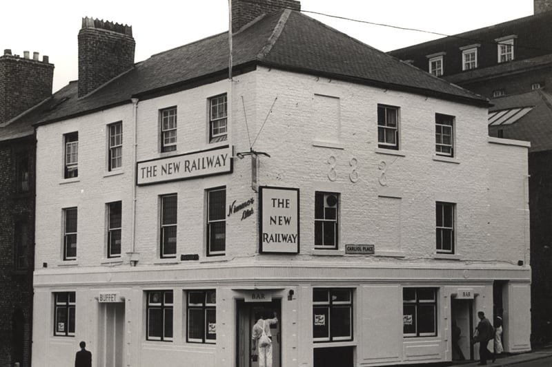  A photograph of The New Railway pub on the junction of Trafalgar Street and Carliol Place taken in 1966. 