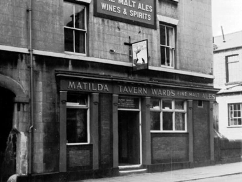 The Matilda Tavern, on Matilda Street, Sheffield city centre, in April 1965