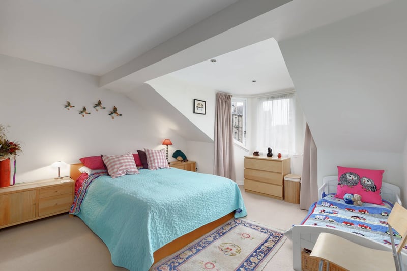The Bruntsfield property's second double bedroom. The property has gas central heating operated via a combi-boiler and has double glazed sash and case windows.