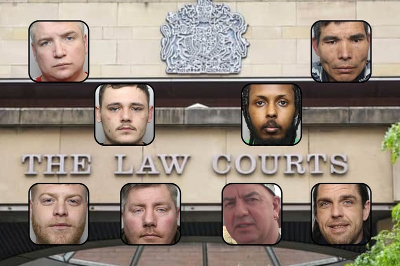 All of the defendants pictured here have been jailed during Sheffield Crown Court hearings held in April 2024. 
Top row, left to right: Craig Green and Kassim Kerrimi. Middle row, left to right: Tyler Harper and Hassan Mohammad. Bottom row, left to right: Isaac Greaves; Stephen Morgan; Stephen Dawson and Glynn Platts
