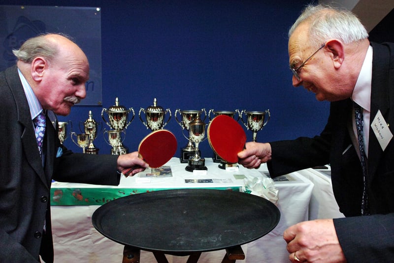 Sunderland Table Tennis Association president Ken Taylor, left, and chairman Mike Wilson, got down to a quick game during the club's centenary dinner in March 2010.