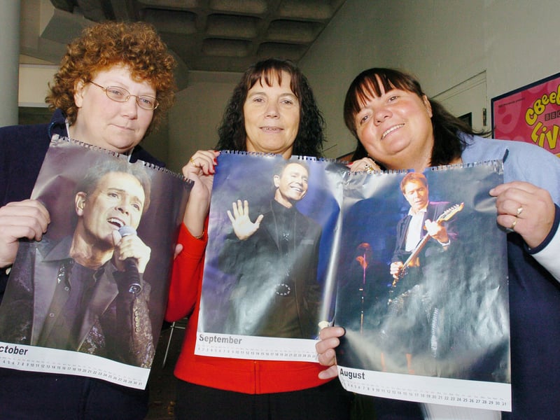 Vivienne Johnson, Bev Clarke and Barbara Walton queue outside Sheffield Arena in October 2005 to buy tickets to see their idol