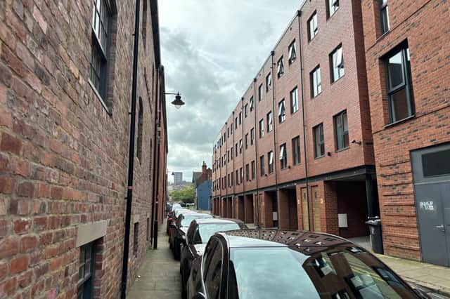 The streets of Kelham Island are adorned with townhouses and apartments in new builds and repurposed historic buildings.