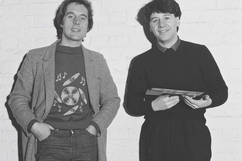 Jim Kerr and record producer John Leckie who produced Simple Minds albums Life in a Day, Real to Real Cacophony, then Empires and Dance. Photograph by Richard Coward. 