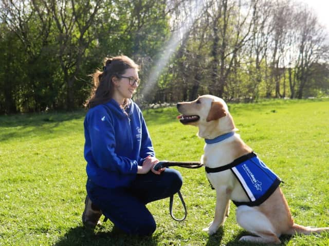 Bronte Craig, Support Dogs’ newly-appointed Rescue Recruitment and Assessor, with rescue dog Adam