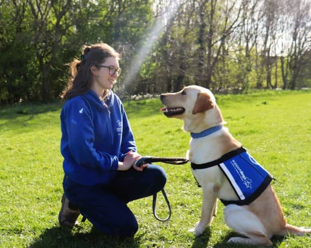 Bronte Craig, Support Dogs’ newly-appointed Rescue Recruitment and Assessor, with rescue dog Adam