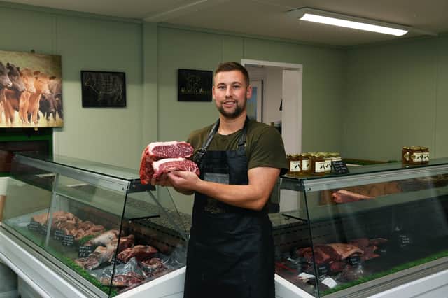 Jake Tue with some of the Wortley Wagyu beef from his farm in Sheffield