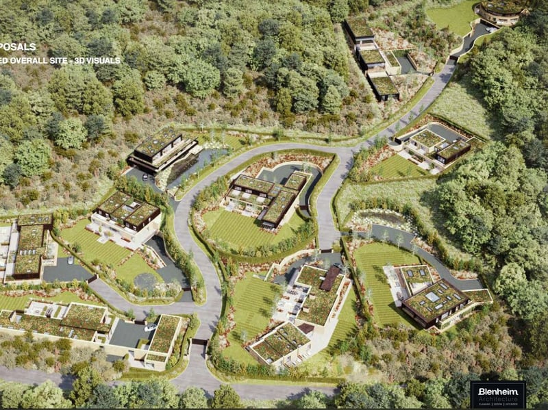 How the former Dyson ceramics factory site, off Baslow Road in Totley, Sheffield, could look if plans to demolish the industrial buildings and replace them with 10 'exective' homes are approved.