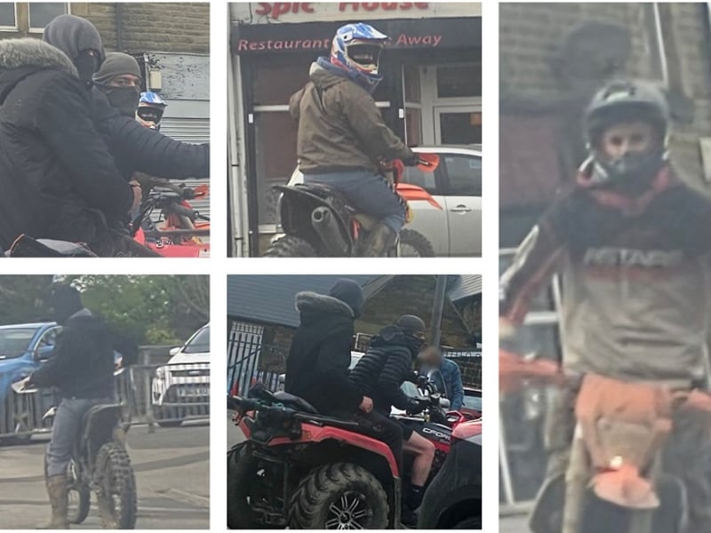 Police are appealing for information to help identify a large group of off-road bike riders who are alleged to have descended upon Barnsley, causing significant damage and anti-social behaviour.
They have released pictures as it is believed those photographed can assist them with our enquiries.
On Sunday 14 April, just before 5pm, they received reports of around 15 off-road bikers around the Barnsley Road area of Cudworth causing damage to street furniture, obstructing drivers on the road, and driving in a dangerous and anti-social manner.
A further report alleged that the offenders caused damage to the Victoria Pub.
Upon officers’ arrival, the off-road bikers are believed to have become abusive and threatening. One off-road biker rammed a police vehicle with his quad bike, causing damage.
Neighbourhood Inspector Rebecca Richardson said: “We are working at pace to identify those involves in the disorder yesterday and believe that those in the images can help us progress our enquiries.
“We believe that the riders came into Barnsley from the West Yorkshire area and may not live or work in Barnsley.
“We will be working closely with colleagues at West Yorkshire to help us identify those involved and ensure they are put before the courts.”
Quote incident number 660 of 14 April 2024. Picture: South Yorkshire Police