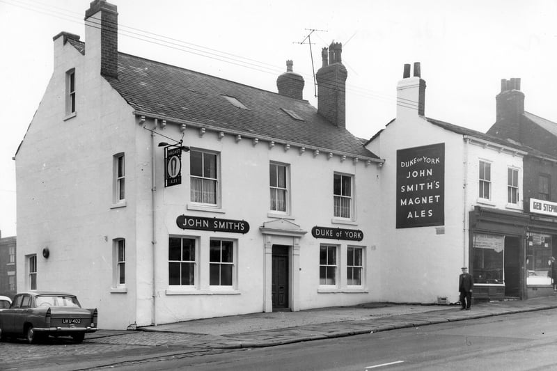 The Duke of York, a John Smith's pub serving Magnet Ales, pictured in October 1963. The landlord of the pub at the time was Joseph Brown.