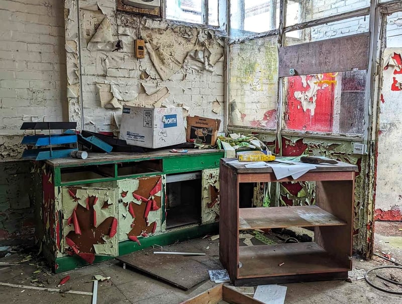 Inside the old Dyson ceramics factory off Baslow Road in Totley, Sheffield