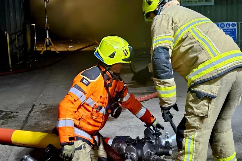 Dramatic pictures as firefighters tackle blaze in Barnsley