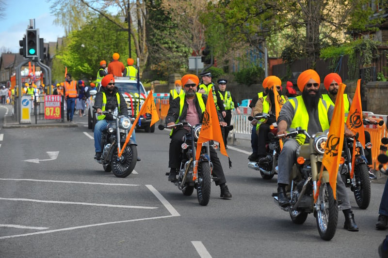 Motorbikes led the way for the procession