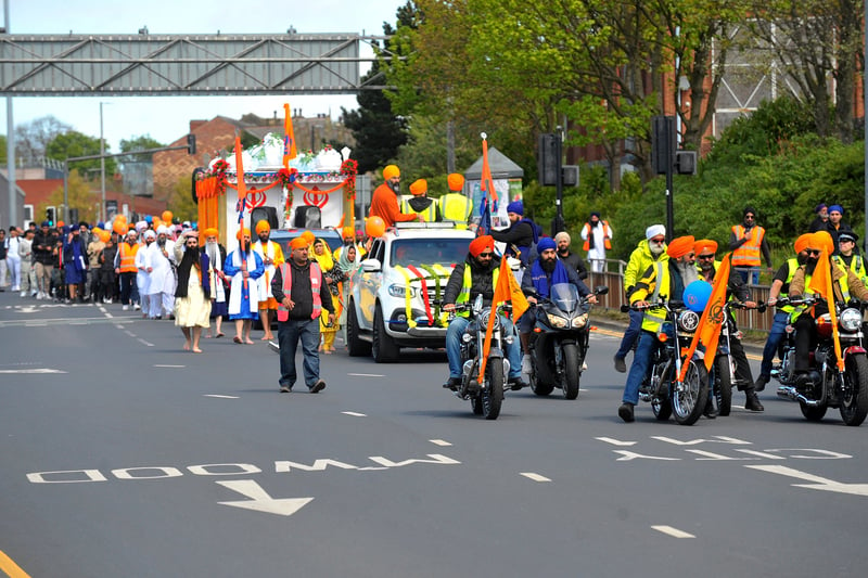 Rolling road closures were in place as the parade made its way down Chapeltown Road