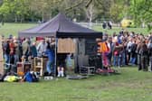 Three sound systems set up in Endcliffe Park