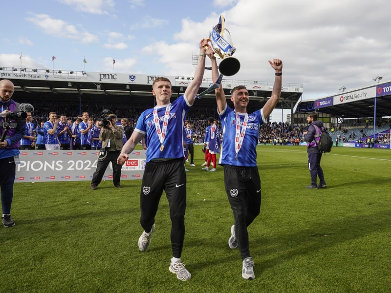 Northern Ireland duo Terry Devlin and Paddy Lane celebrate Pompey's title success