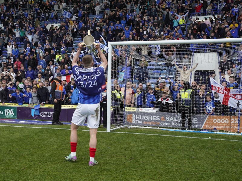 Colby Bishop is well used to celebrating in front of the Fratton End - but this one is special