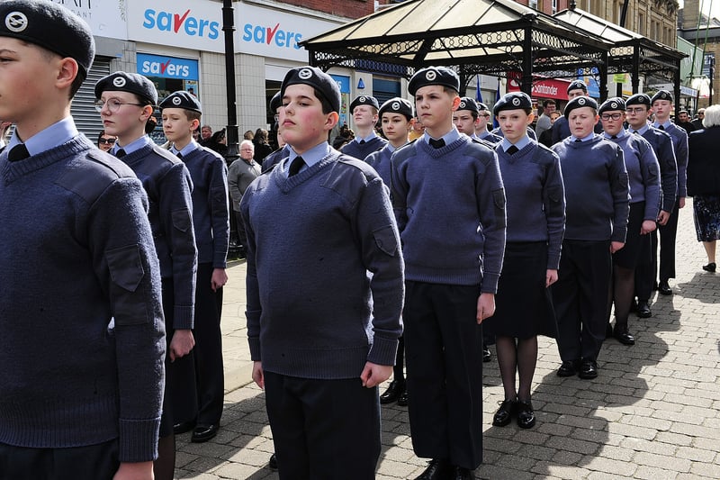 The cadets line up at the start on the parade.