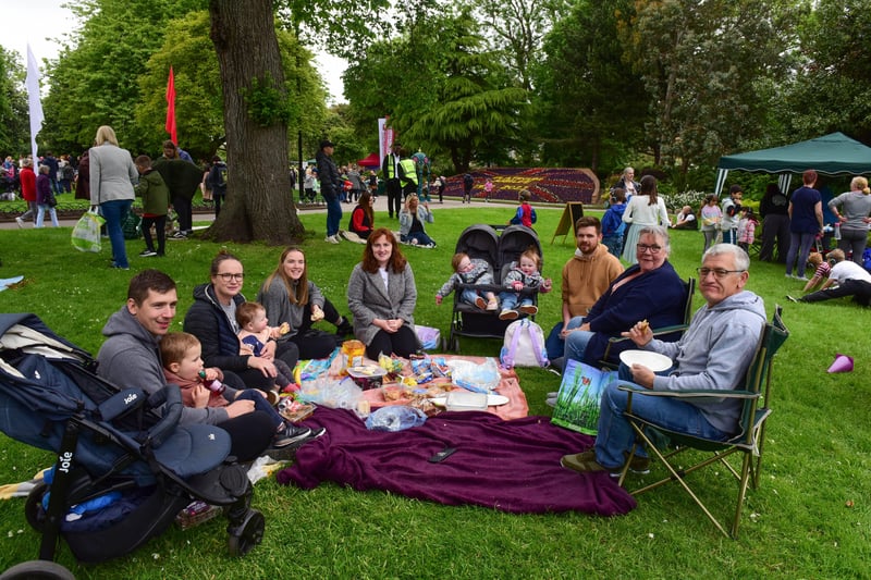 A family occasion at the Big Jubilee Lunch in Mowbray Park in June 2022.