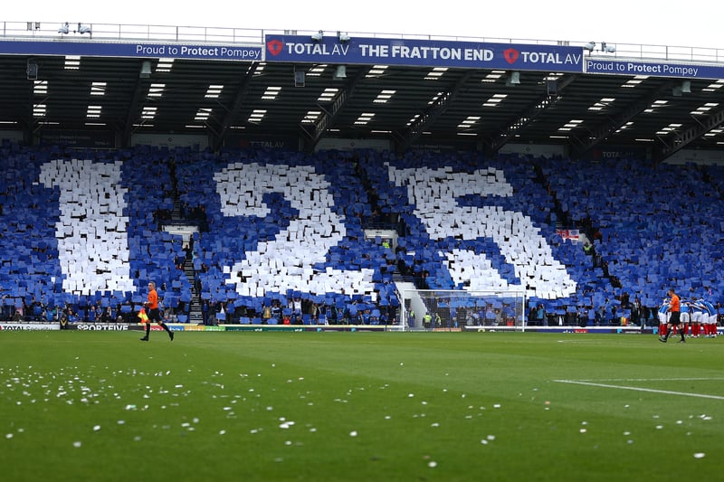 A classy moment before the Wigan game as the Pompey Supporters' Trust organise another memorable landmark in the club's 125th birthday, with the Fratton End delivering a striking tifo in recognition of the celebrations.