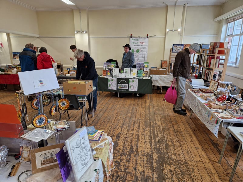 Inside the hall were stalls manned by authors selling novels, alongside arts and craft makers
