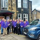 Weston Park Cancer Charity volunteer drivers and patient, Sally Harris, outside the Cancer Support Centre on Northumberland Road, Sheffield. The free transport service provided by the charity is celebrating three years in 2024.