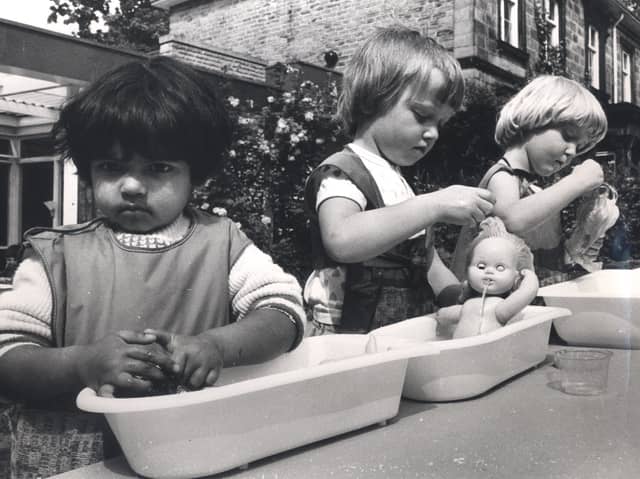 Children at Broomhall Nursery school in July 1978