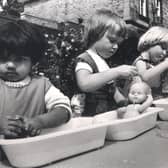 Children at Broomhall Nursery school in July 1978