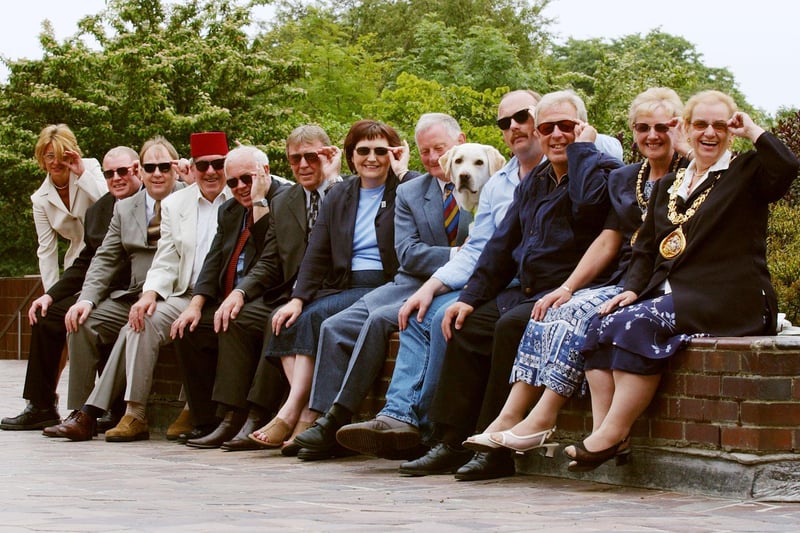 Fred Raffle and his guide dog Barney joined councillors for a day of fundraising in June 2003.
The councillors joined in with the Shades For The Day campaign.