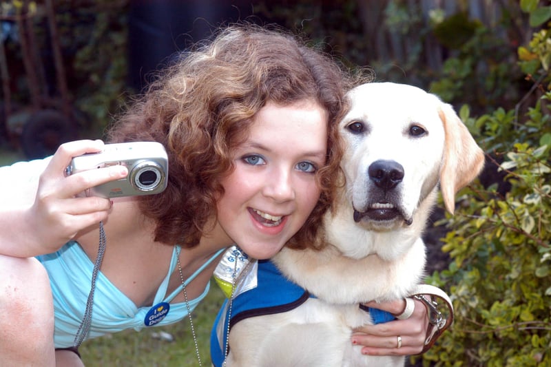 Aimee Palin, 11, won a trip to the Blue Peter studios with her photo of cute canine Autumn in April 2007.
At the time, Autumn was being trained to be a guide dog by Aimee's mum Alyson.