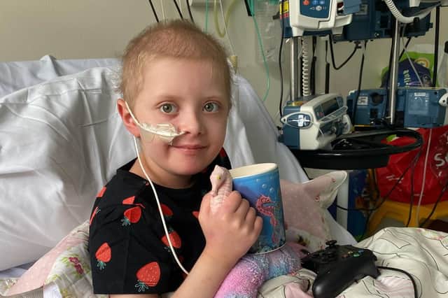 Ruby Leaning in hospital. The sisters' grandmother Amanda Fawcett, 56, says Ruby's transplant led to her later being declared cancer free - which means Mabel 'saved Ruby's life for sure'. 