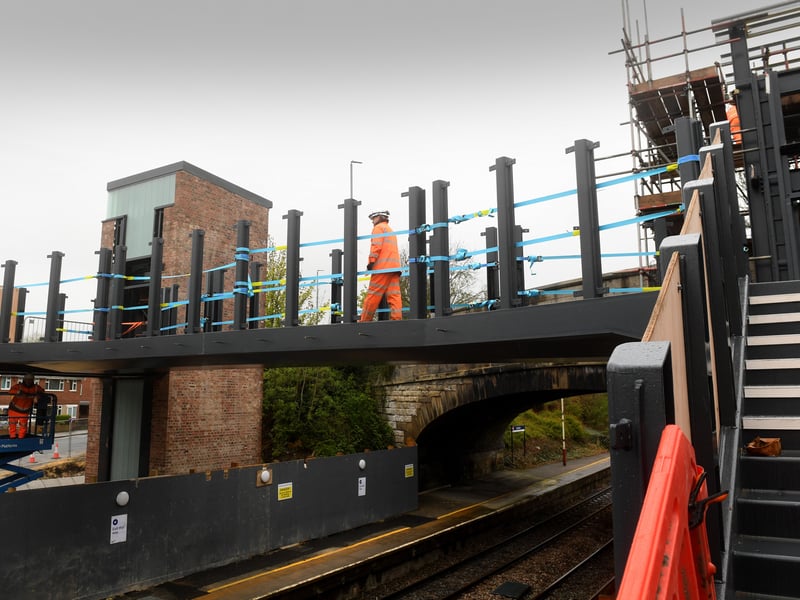 The ‘Beacon' Bridge is so-called due to the striking design of its two lift shafts and is the first of its kind in the UK.
