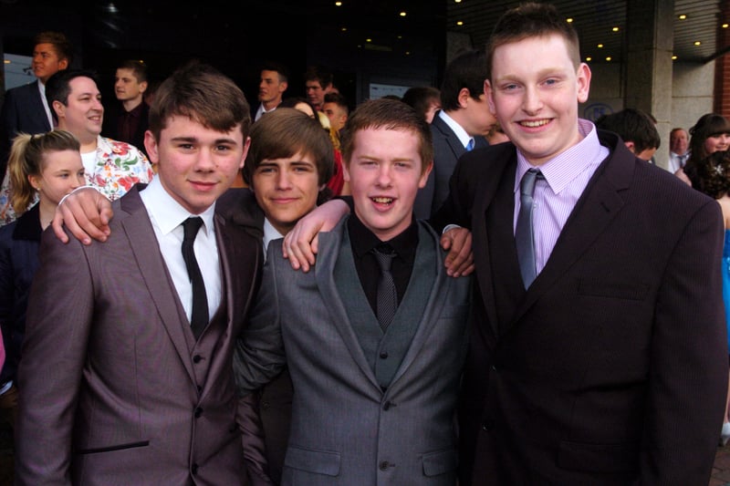 Baines School Prom.  Pictured is Liam Gornall, Tom Cain, Kyle Booth and Adrian Hayward