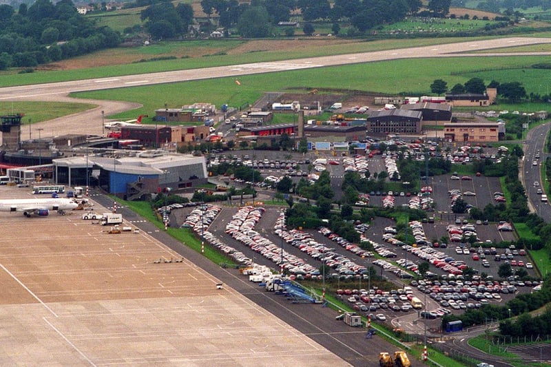 An aerial view of the airport from August 1998.