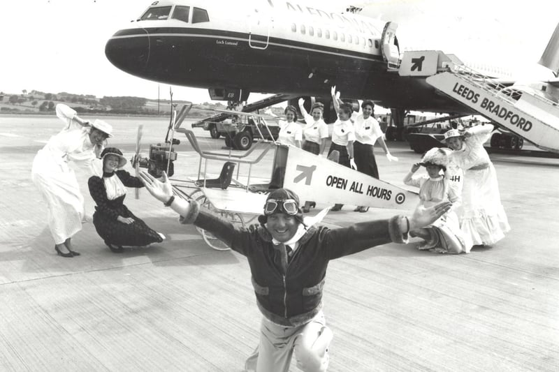 This stunt in August 1993 prompted calls for airport director Gordon Dennison to resign after he unveiled a battery-powered 'plane' which he said could make Leeds Bradford the world's first truly silent airfield.