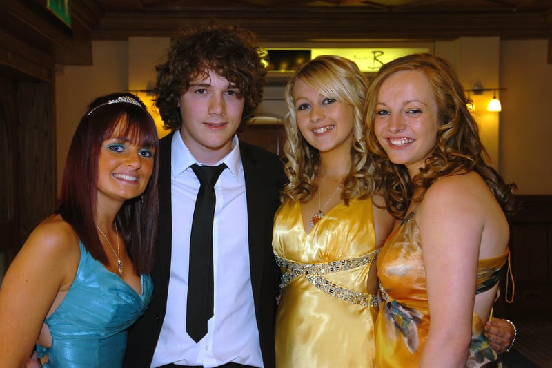 St Aidan's CE High School prom. at the De Vere Hotel, Blackpool. From left, Ruby McGovern, Lee Carter, Sophie McIlvennie and Chantal Bates