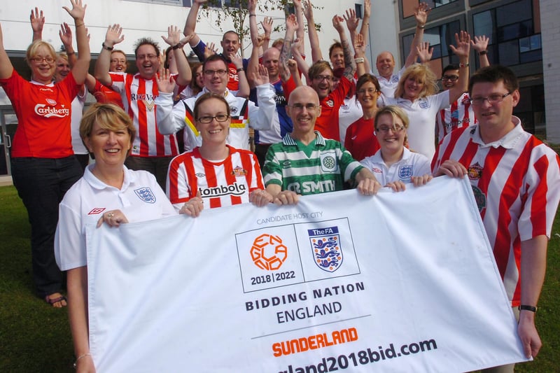 Staff from Sunderland University wore football shirts as part of Wear Your Shirt to Work Day in 2010.