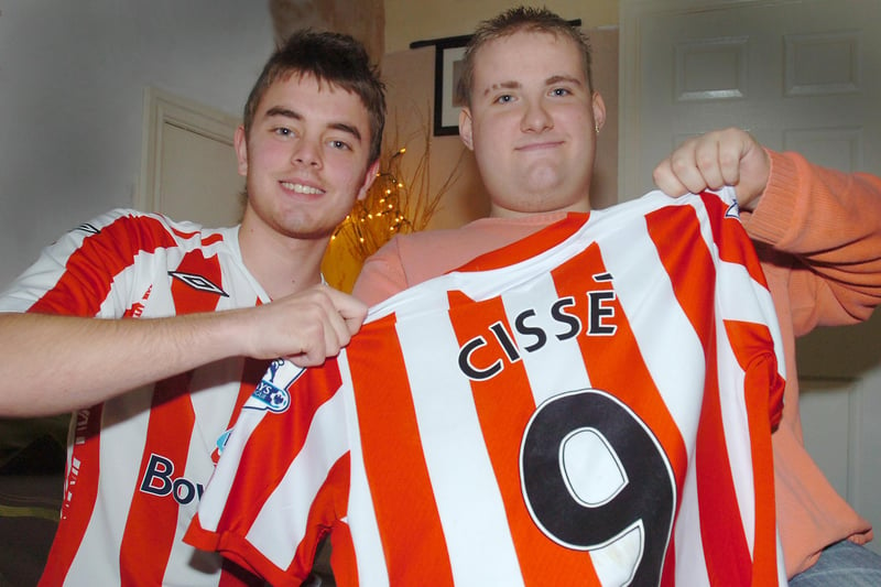 Chris Carr, right, was over the moon when Djibril Cisse handed him his Sunderland shirt after the derby match in August 2008.