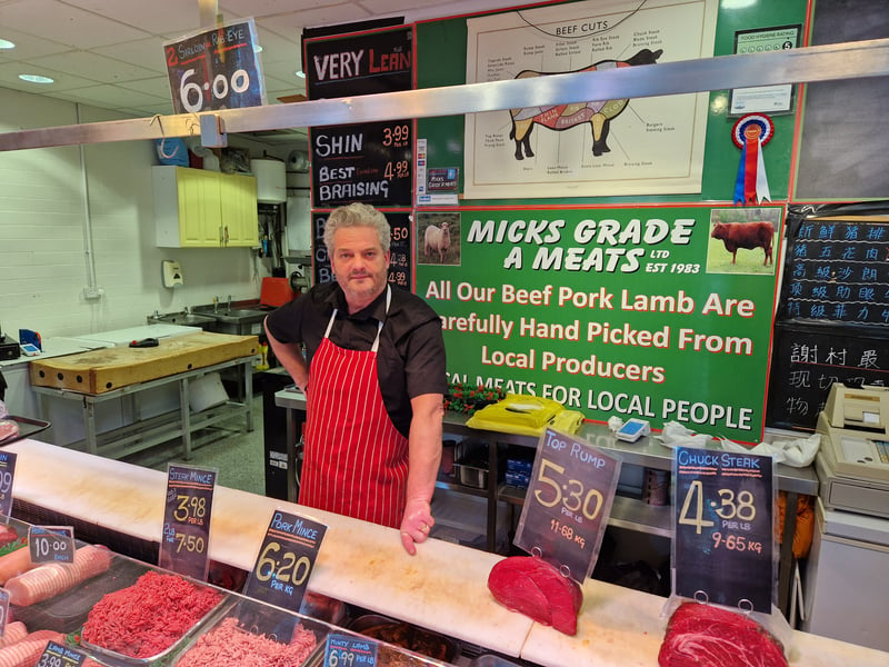 The beef steak mince, priced £3.98 per lb or £7.50 for £2, was among the best bargains at Mick's Grade A Meats