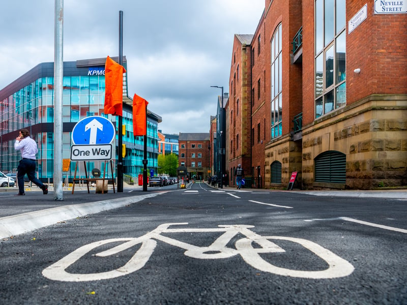 In April 2024, Sovereign Street in Leeds city centre, became a permanent one-way system following the construction of a segregated two-way cycle track along the route.