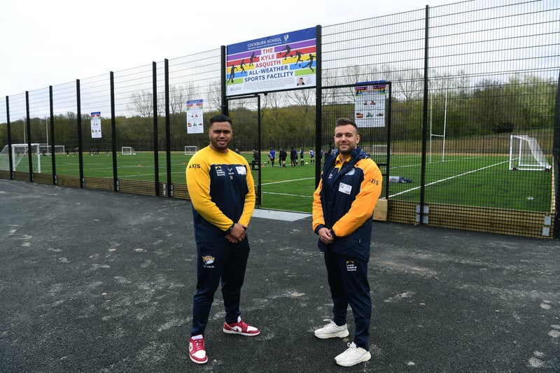 Leeds Rhinos stars Sam Lisone and Mickael Goudemond attended the facility's grand opening.