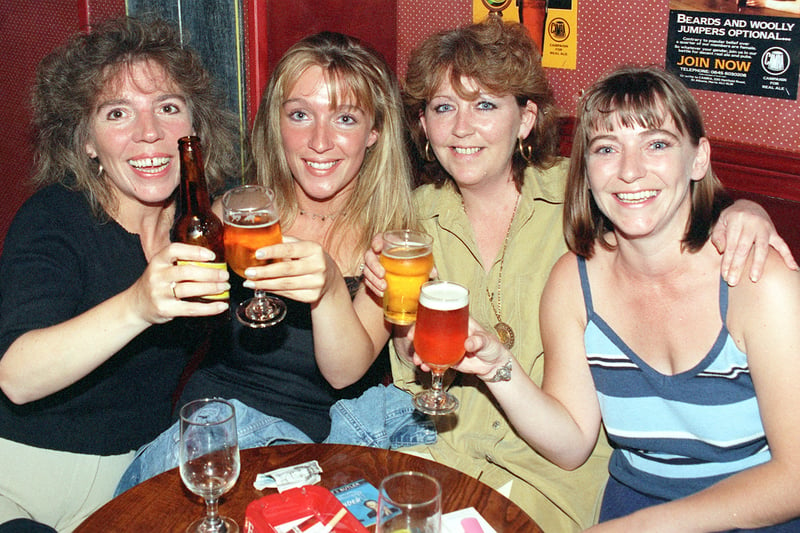 Wheatsheaf (Talbot Road, Blackpool)party night. (Gazette Pub Challenge winners). From left, Mandy Steed, Lisa Steed, Debbie O'Rourke and Maria Gouhar