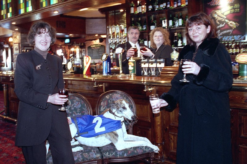 Opening of the Swift Hound Pub Blackpool
left Dog Owner Sandra Pitman, "Voodoo Prince " Jim Price Landlord , Sharon Edwards Assistant Manager, Suzanne Boyle 