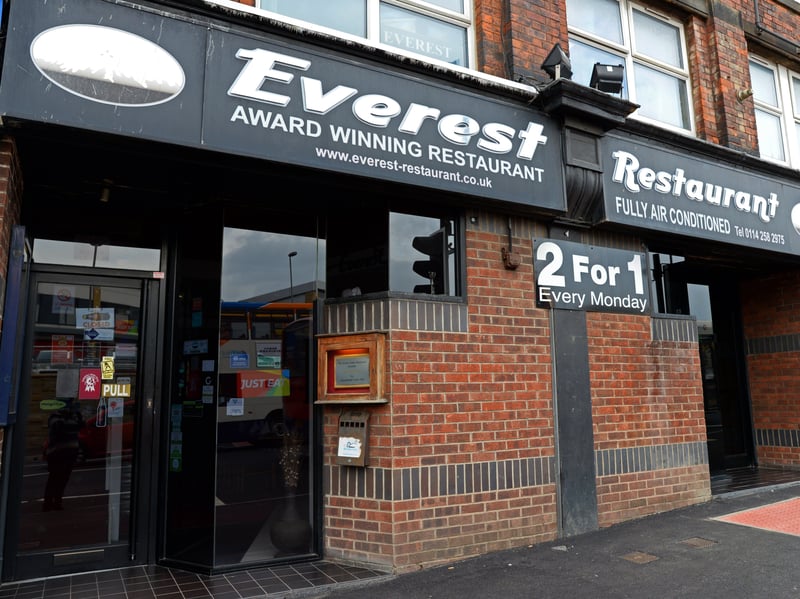 Everest Restaurant, on Chesterfield Road, Meersbrook, first opened in 1978 and remains one of Sheffield's most popular Indian restaurants more than 45 years later. It has an average rating of 4.4 stars from nearly 400 Google reviews.