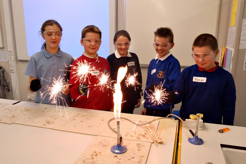 Pupils from schools including Ropery Walk had fun with sparklers at a science club held at Easington Community School in March 2005.