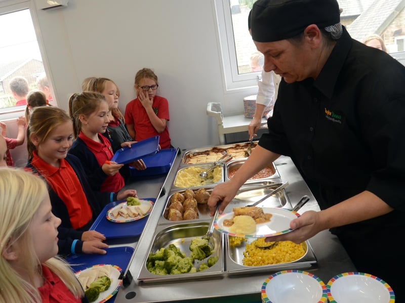 Loxley Primary schoolenjoy freshly cooked meals in 2014 . Photo: Sarah Washbourne, Sheffield Newspapers 