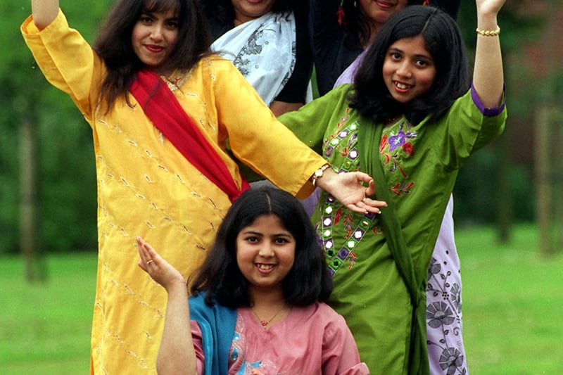 Five pupils rehearse for Breeze 97. Pictured, back row from left, are Sunita Patel and Fouzia Potrick. Middle row, from left, are Nazia Iqbal and Samina Potrick. Front is Rihab Potrick. 